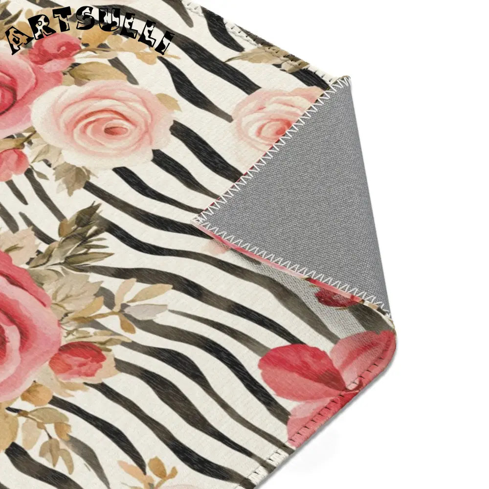Floral Zebra Print Area Rug, Artsulli - Art is Long, Life is Short, Home Decor, , , , , , , 