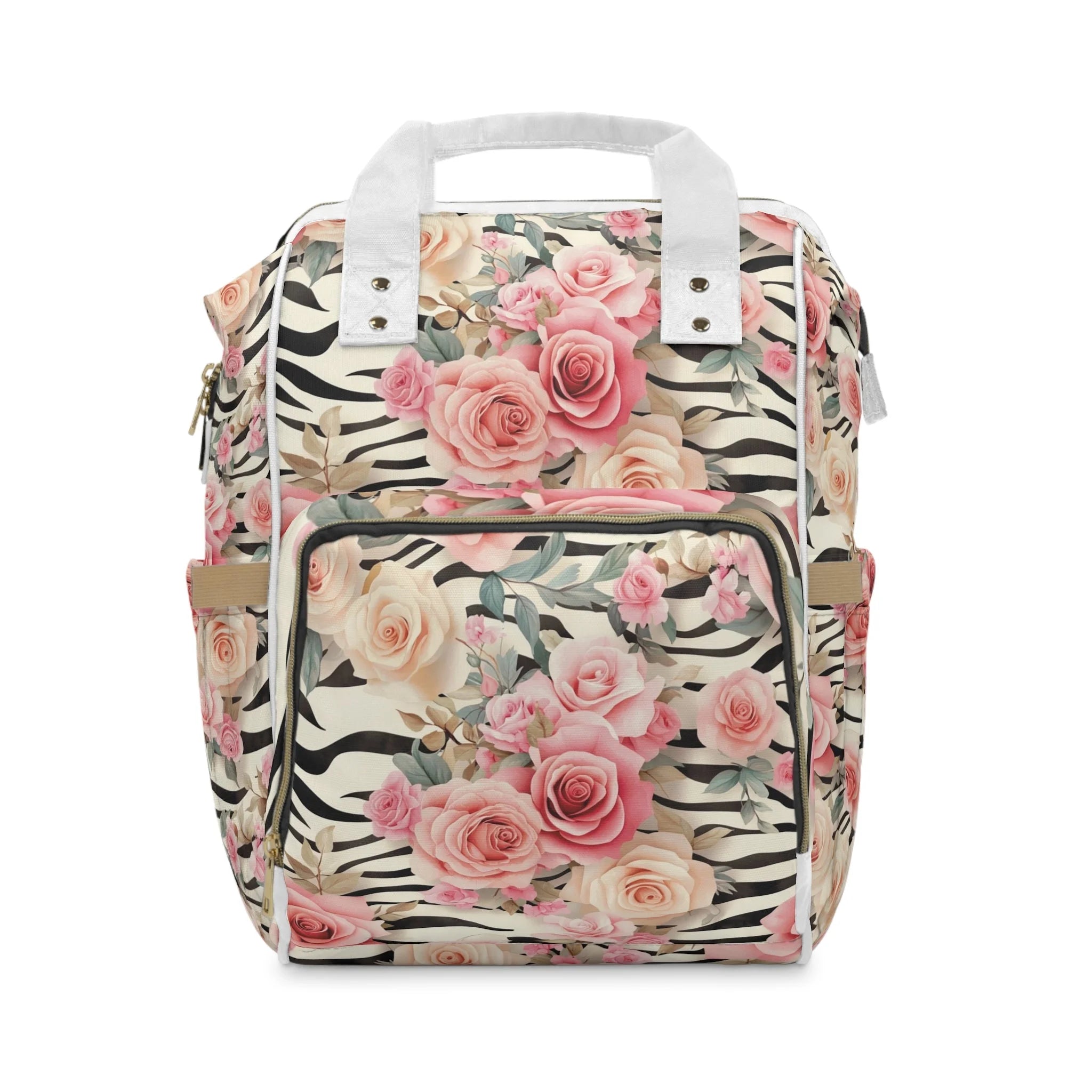JAKKOUTTHEBXX Floral Zebra Print Diaper Backpack 2025