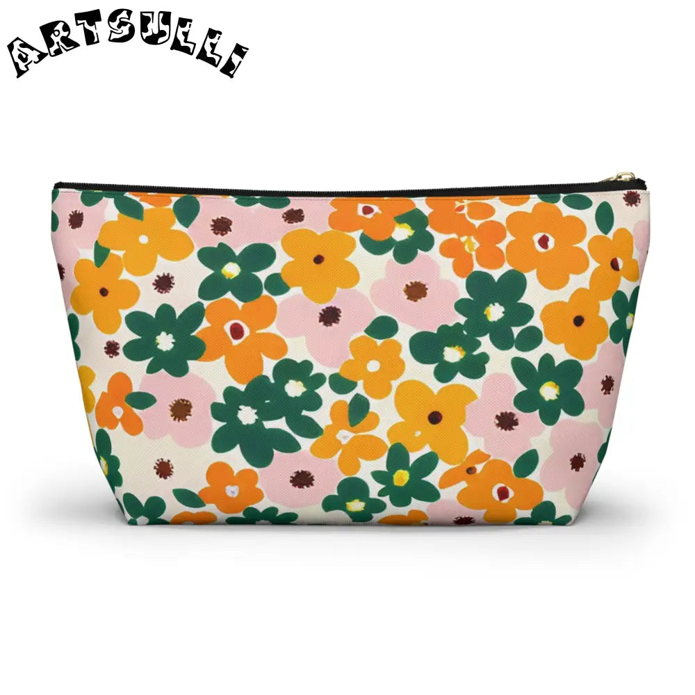 Floral Zippered Pouch, Artsulli - Art is Long, Life is Short, Bags, , , , , , , 
