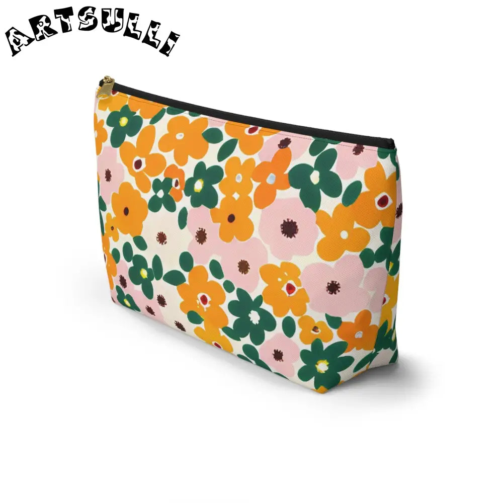Floral Zippered Pouch, Artsulli - Art is Long, Life is Short, Bags, , , , , , , 