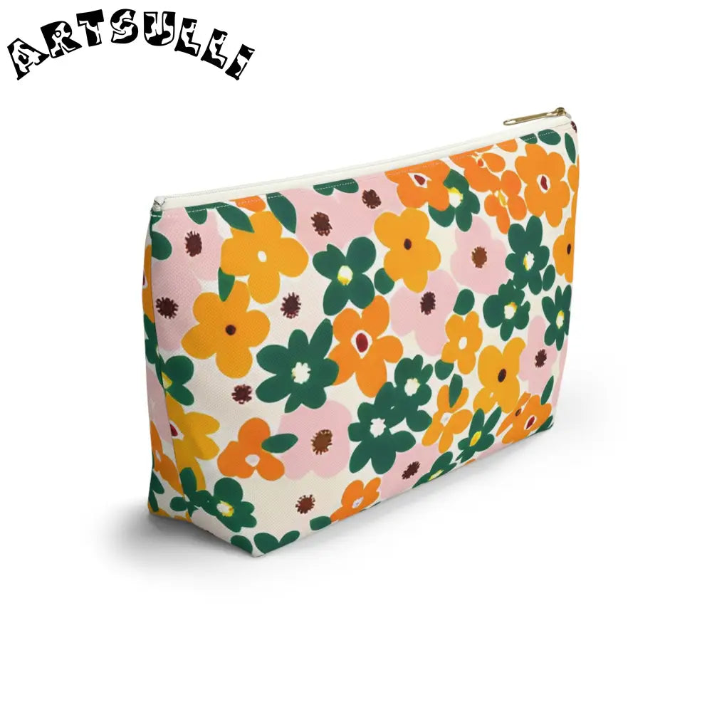 Floral Zippered Pouch, Artsulli - Art is Long, Life is Short, Bags, , , , , , , 