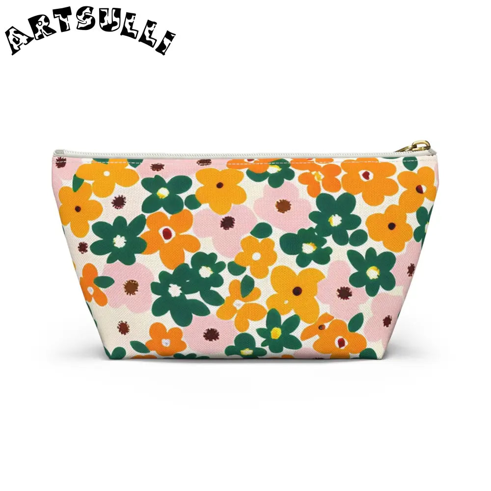 Floral Zippered Pouch, Artsulli - Art is Long, Life is Short, Bags, , , , , , , 