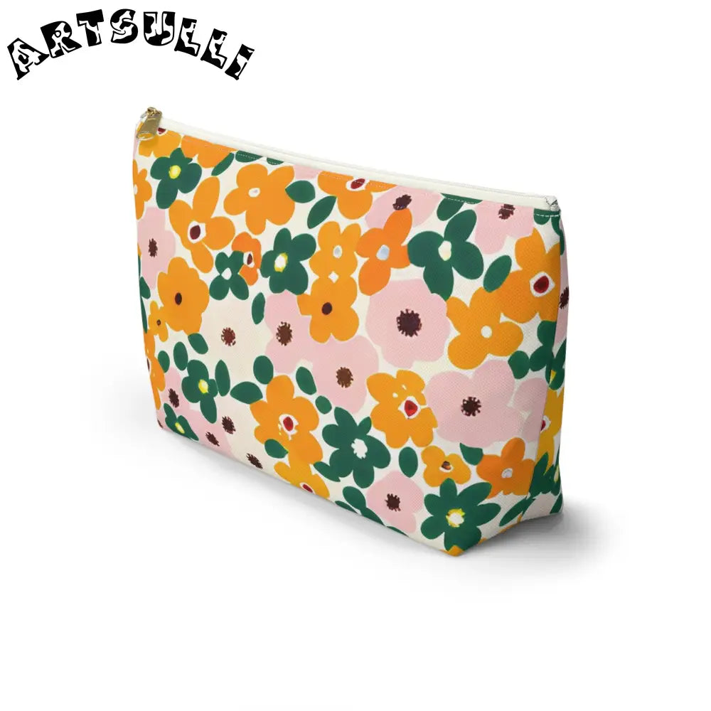 Floral Zippered Pouch, Artsulli - Art is Long, Life is Short, Bags, , , , , , , 
