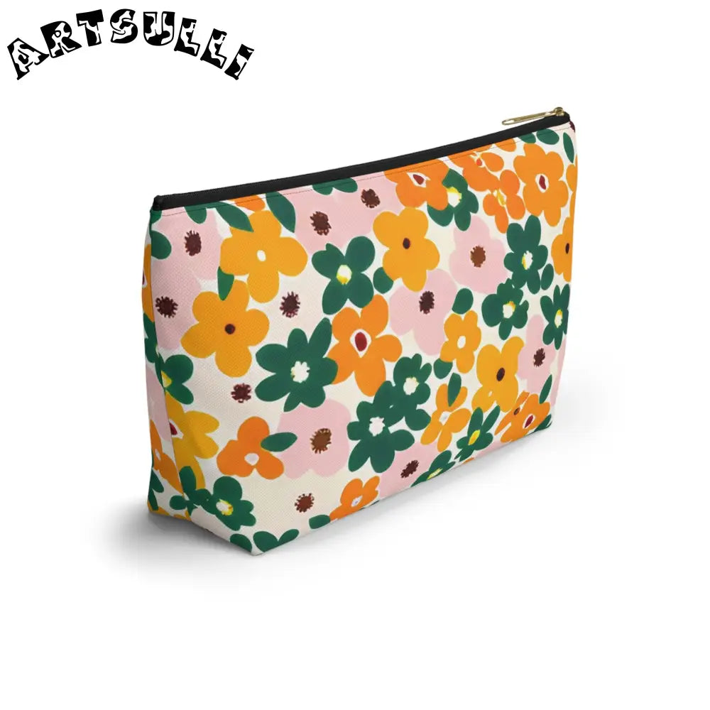 Floral Zippered Pouch, Artsulli - Art is Long, Life is Short, Bags, , , , , , , 
