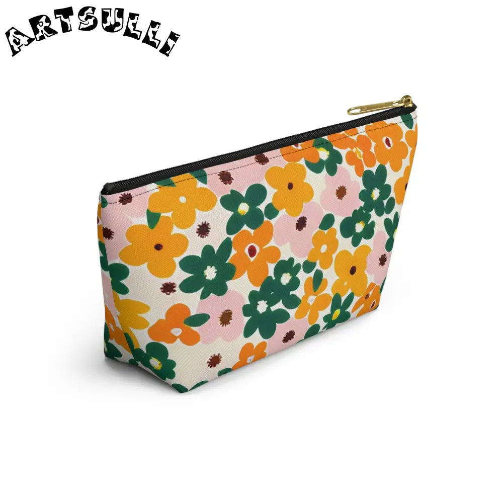 Floral Zippered Pouch, Artsulli - Art is Long, Life is Short, Bags, , , , , , , 