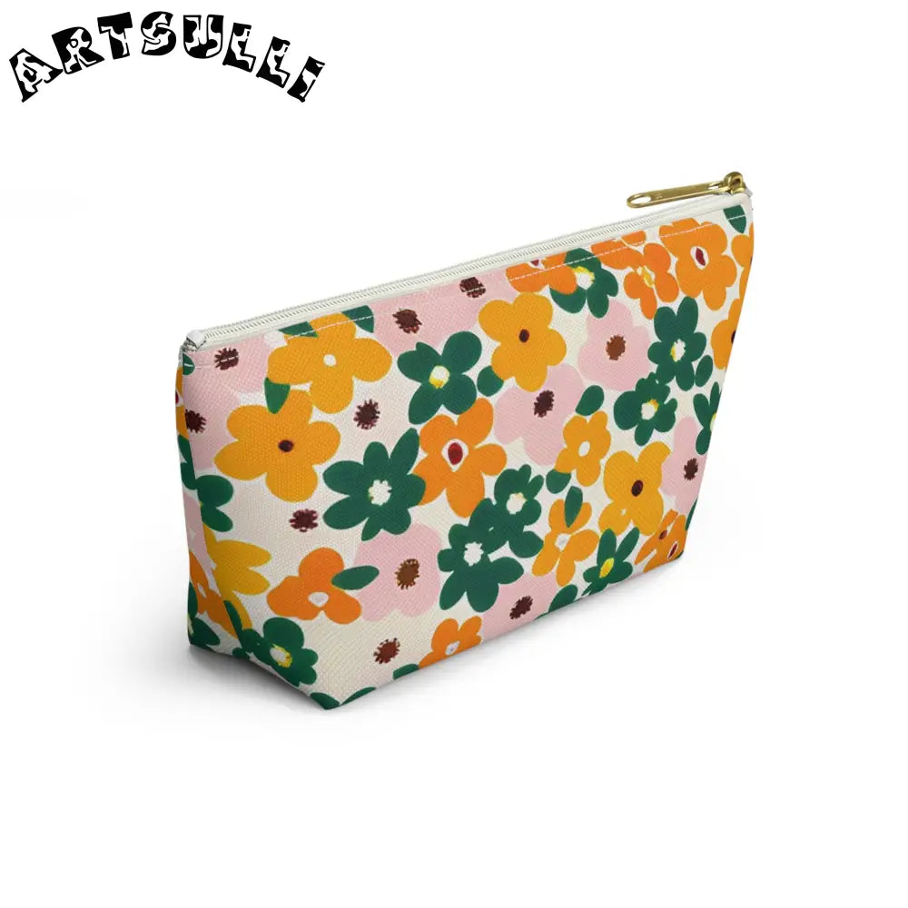 Floral Zippered Pouch, Artsulli - Art is Long, Life is Short, Bags, , , , , , , 