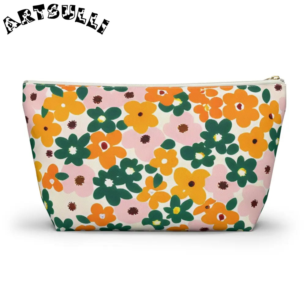 Floral Zippered Pouch, Artsulli - Art is Long, Life is Short, Bags, , , , , , , 