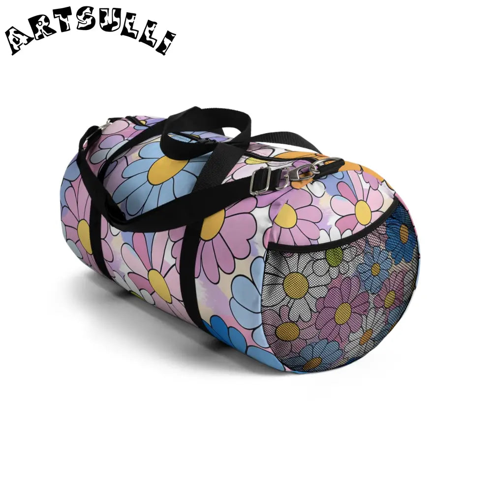 Flower Hour Purple Duffel Bag, Artsulli - Art is Long, Life is Short, Bags, , , , , , , 