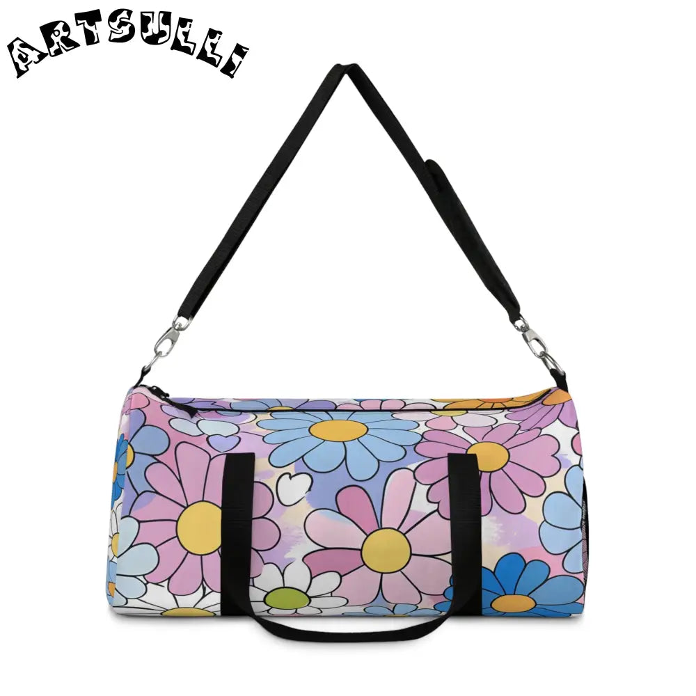 Flower Hour Purple Duffel Bag, Artsulli - Art is Long, Life is Short, Bags, , , , , , , 