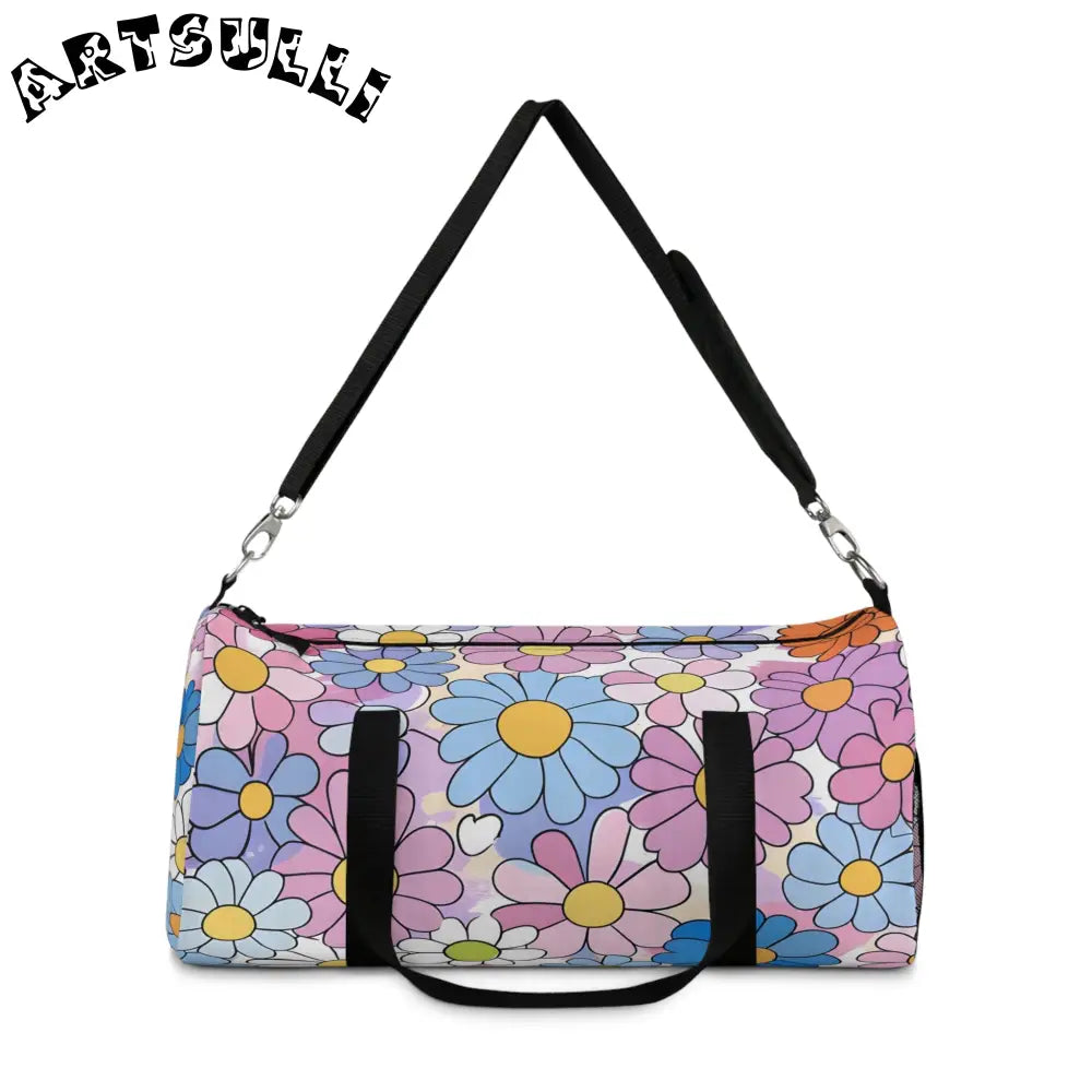 Flower Hour Purple Duffel Bag, Artsulli - Art is Long, Life is Short, Bags, , , , , , , 