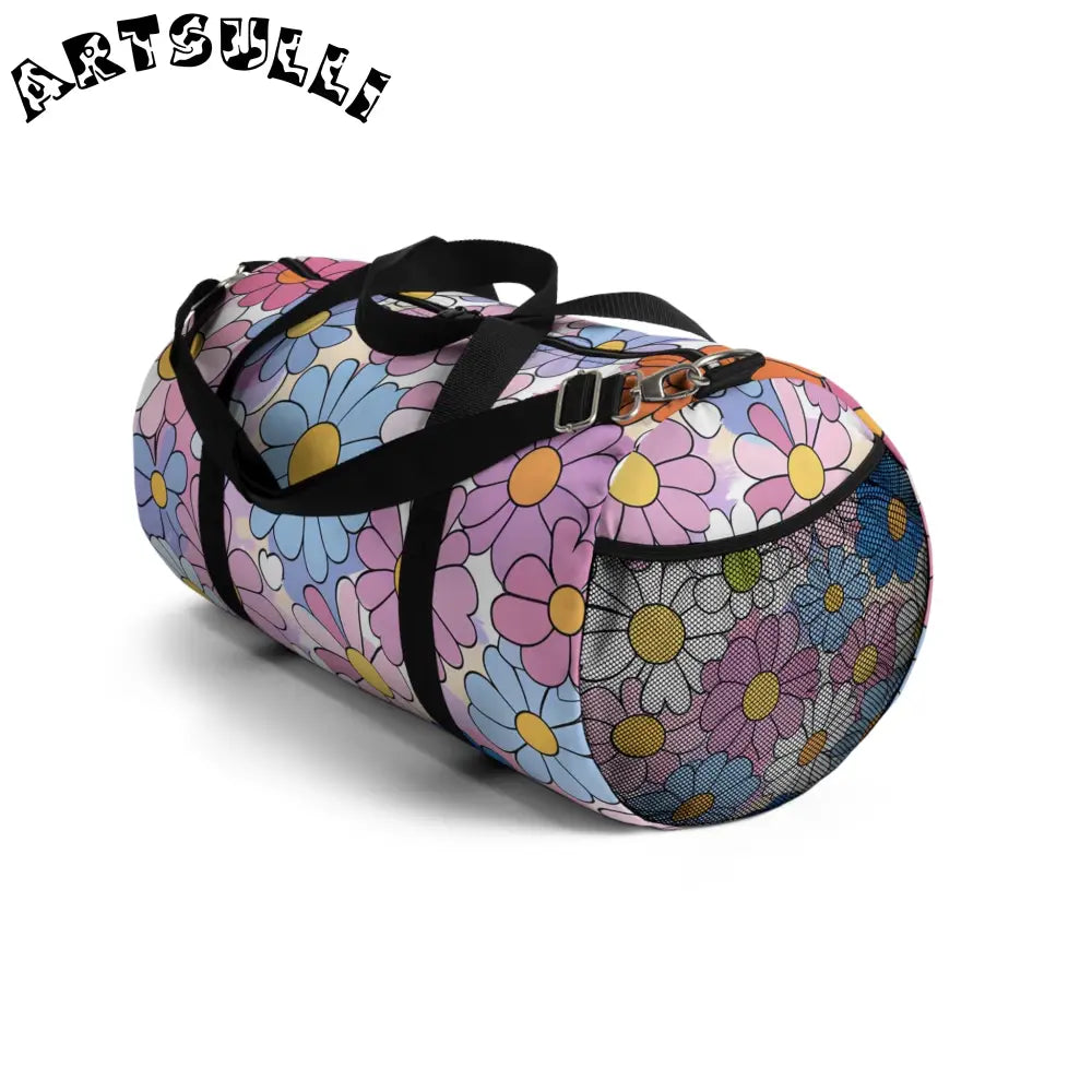 Flower Hour Purple Duffel Bag, Artsulli - Art is Long, Life is Short, Bags, , , , , , , 