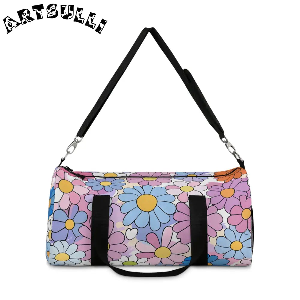 Flower Hour Purple Duffel Bag, Artsulli - Art is Long, Life is Short, Bags, , , , , , , 