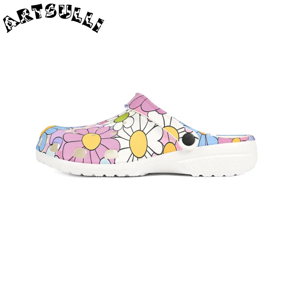 Flower Hour Purple Prime Illustration EVA Foam Clogs, Artsulli - Art is Long, Life is Short, Shoes, , , , , , , 