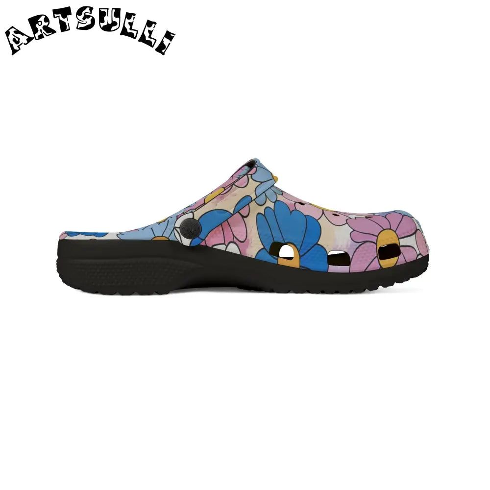 Flower Hour Purple Prime Illustration EVA Foam Clogs, Artsulli - Art is Long, Life is Short, Shoes, , , , , , , 