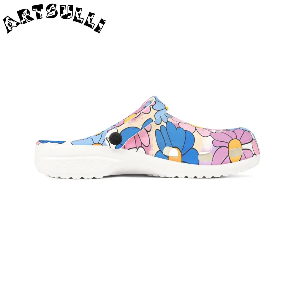Flower Hour Purple Prime Illustration EVA Foam Clogs, Artsulli - Art is Long, Life is Short, Shoes, , , , , , , 