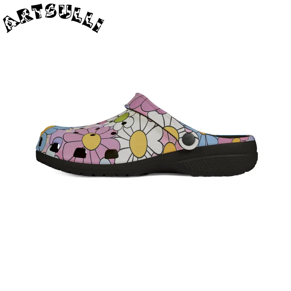 Flower Hour Purple Prime Illustration EVA Foam Clogs, Artsulli - Art is Long, Life is Short, Shoes, , , , , , , 