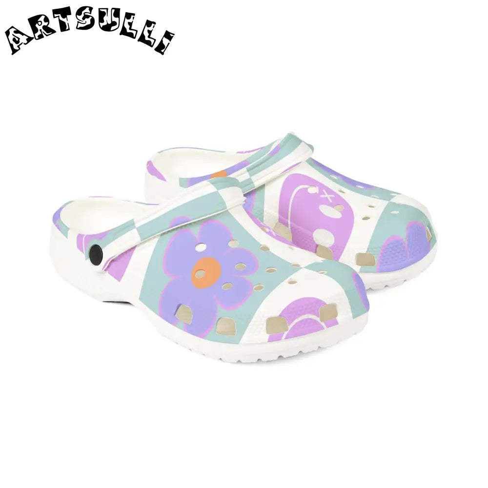 Flower x Smiley EVA Foam Clogs, Artsulli - Art is Long, Life is Short, Shoes, , , , , , , 
