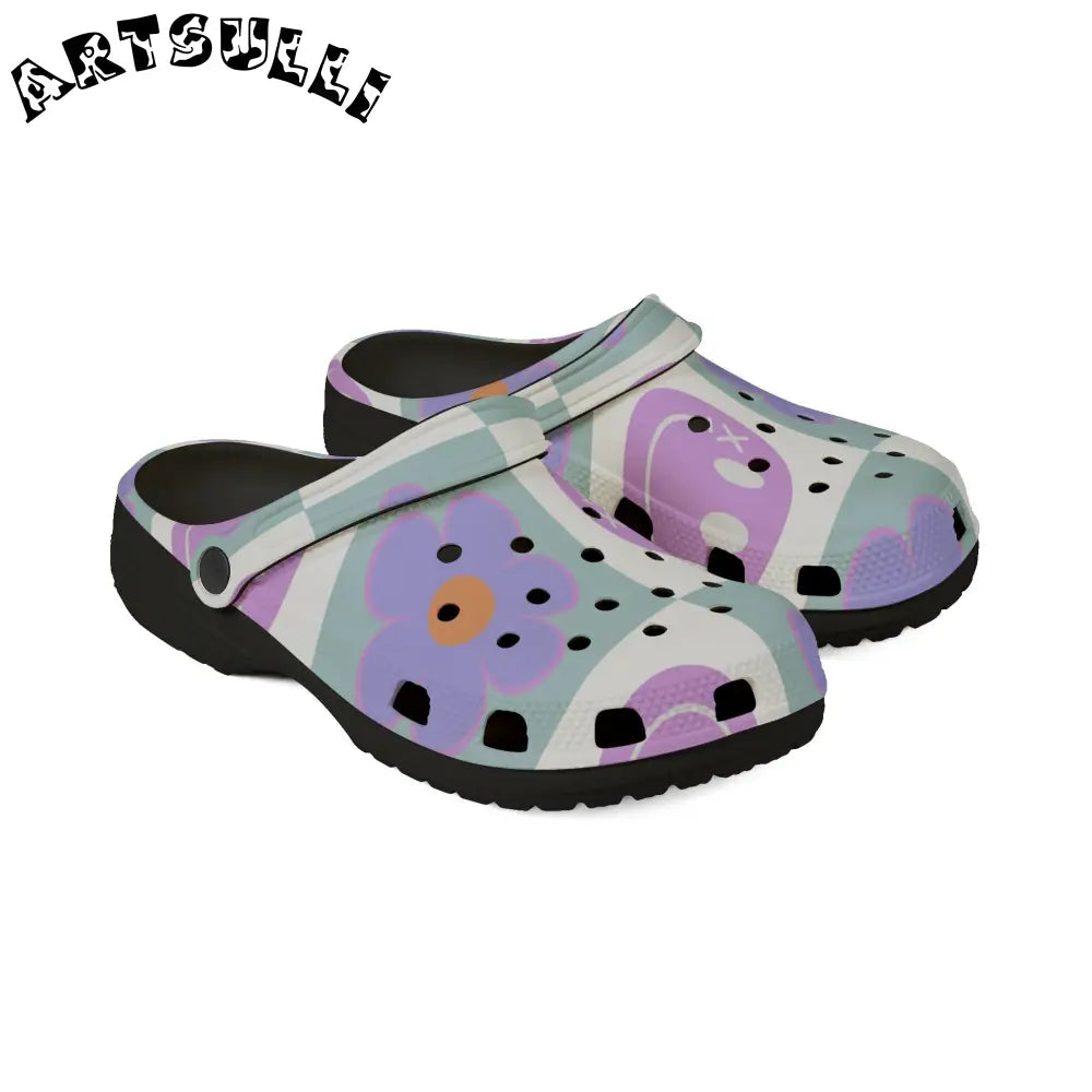Flower x Smiley EVA Foam Clogs, Artsulli - Art is Long, Life is Short, Shoes, , , , , , , 