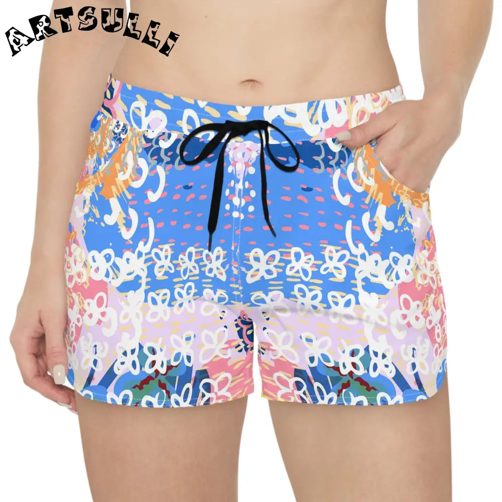 Flowers x Doodles Athletic Shorts, Artsulli - Art is Long, Life is Short, All Over Prints, , , , , , , 
