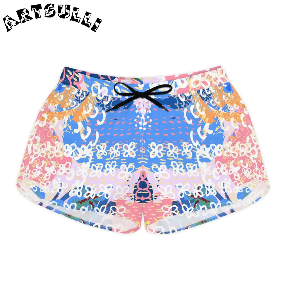 Flowers x Doodles Athletic Shorts, Artsulli - Art is Long, Life is Short, All Over Prints, Size, S, Color, Black drawstring, , , 32255674903138982706