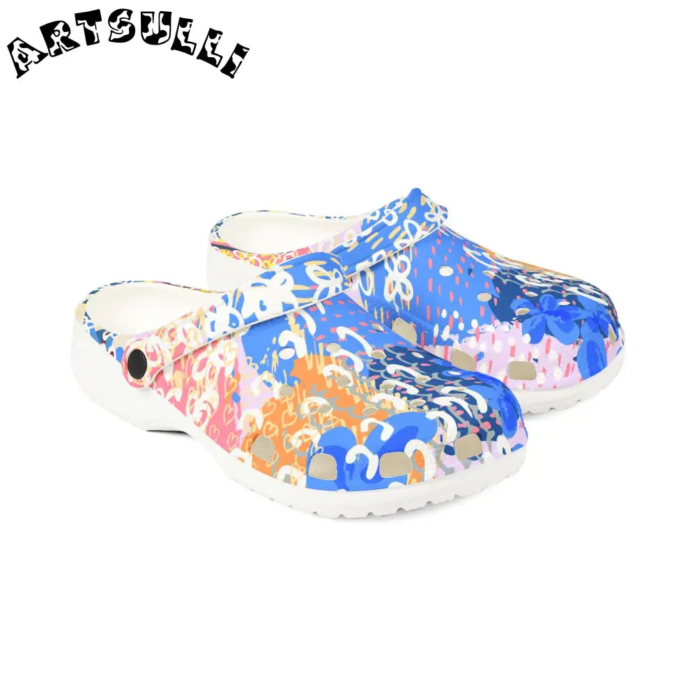 Flowers x Doodles EVA Foam Clogs, Artsulli - Art is Long, Life is Short, Shoes, , , , , , , 
