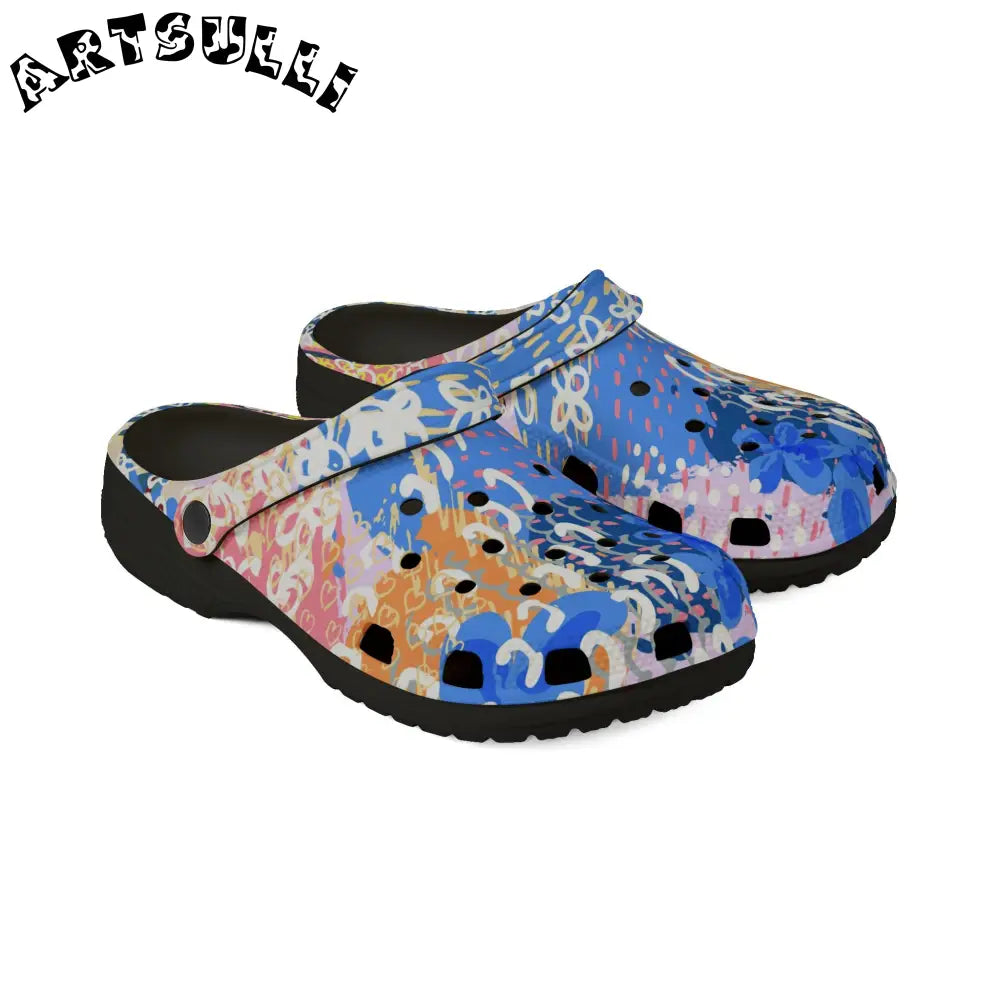 Flowers x Doodles EVA Foam Clogs, Artsulli - Art is Long, Life is Short, Shoes, , , , , , , 