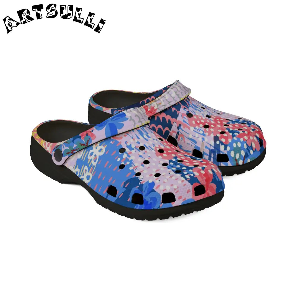 Flowers x Doodles EVA Foam Clogs, Artsulli - Art is Long, Life is Short, Shoes, , , , , , , 