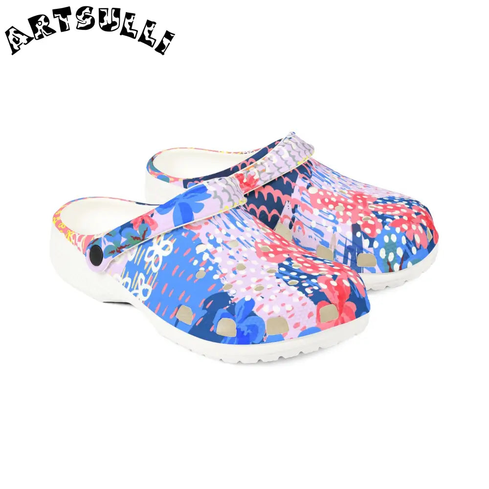 Flowers x Doodles EVA Foam Clogs, Artsulli - Art is Long, Life is Short, Shoes, , , , , , , 