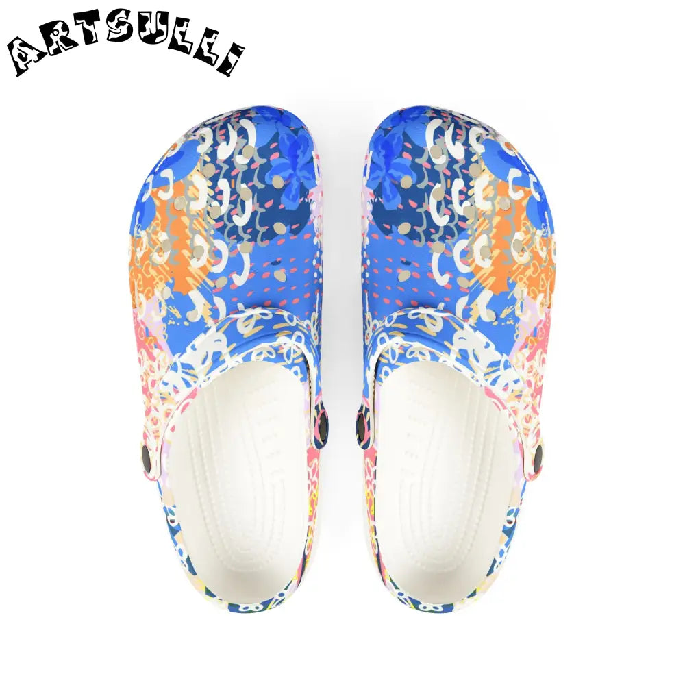 Flowers x Doodles EVA Foam Clogs, Artsulli - Art is Long, Life is Short, Shoes, Size, US 6 (Women's), Color, White, , , 29825499556526600406