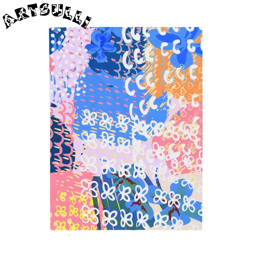 Flowers x Doodles Plush Velveteen Blanket, Artsulli - Art is Long, Life is Short, All Over Prints, Size, 30" × 40", , , , , 13068378973762930945