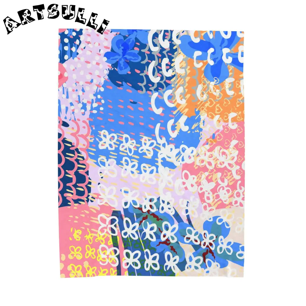 Flowers x Doodles Plush Velveteen Blanket, Artsulli - Art is Long, Life is Short, All Over Prints, Size, 60" × 80", , , , , 95961187337367281080