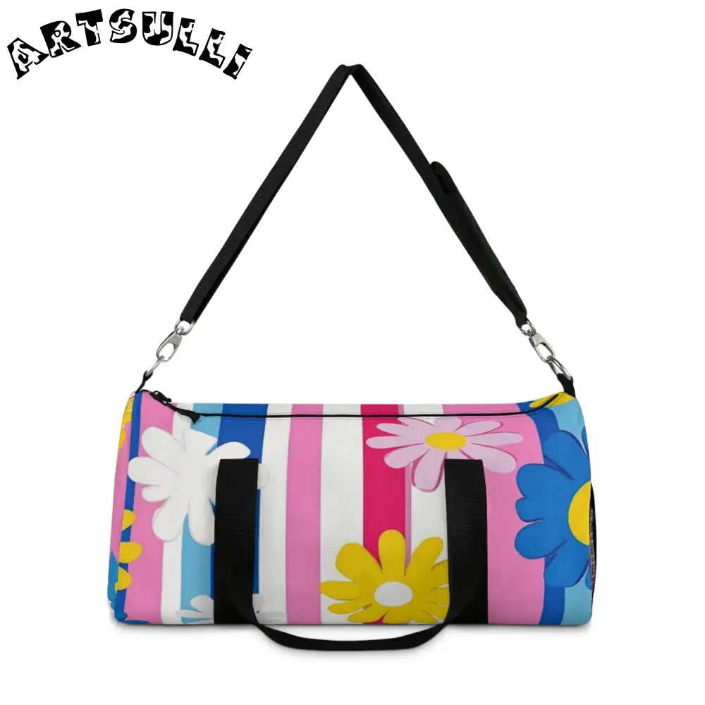 JAKKOUTTHEBXX Flowers x Stripes Custom Printed Duffel Bag 2025