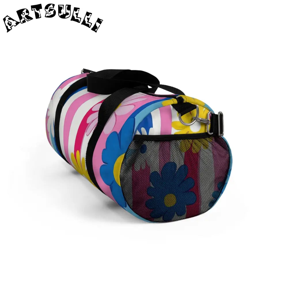 JAKKOUTTHEBXX Flowers x Stripes Custom Printed Duffel Bag 2025