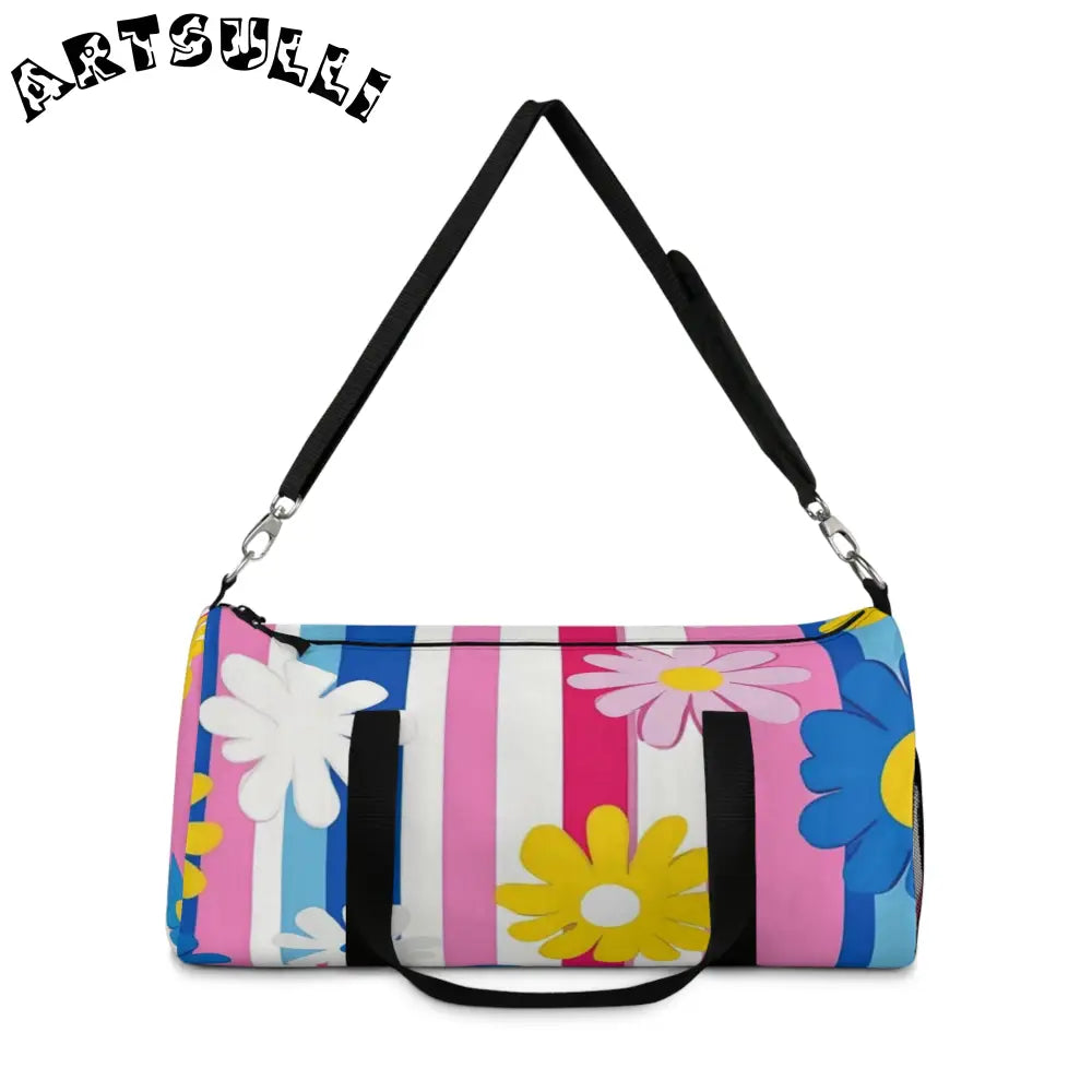 JAKKOUTTHEBXX Flowers x Stripes Custom Printed Duffel Bag 2025