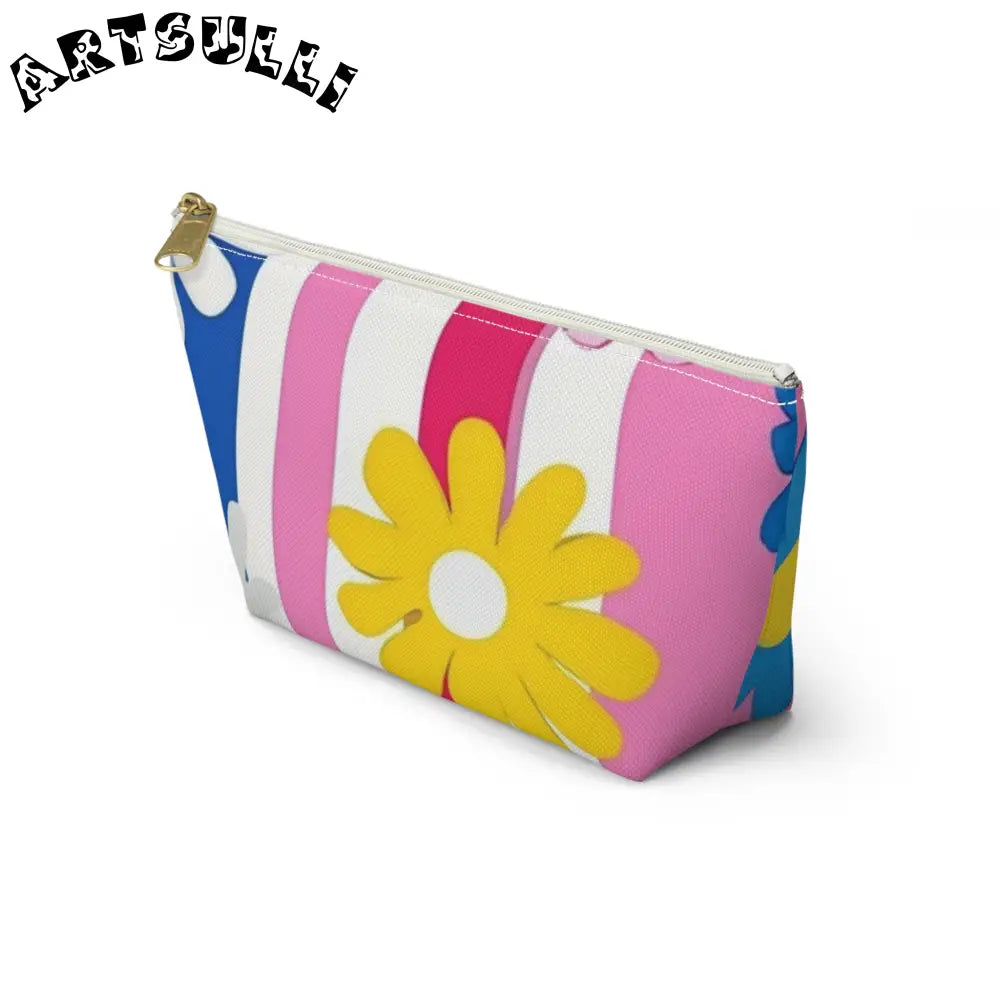 Flowers x Stripes T-Bottom Pouches, Artsulli - Art is Long, Life is Short, Bags, , , , , , , 