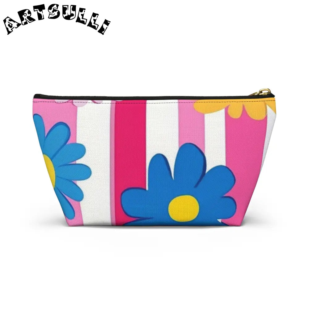 Flowers x Stripes T-Bottom Pouches, Artsulli - Art is Long, Life is Short, Bags, , , , , , , 