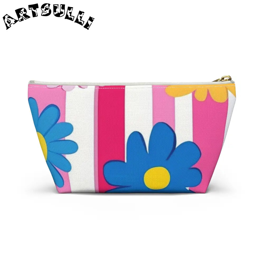 Flowers x Stripes T-Bottom Pouches, Artsulli - Art is Long, Life is Short, Bags, , , , , , , 