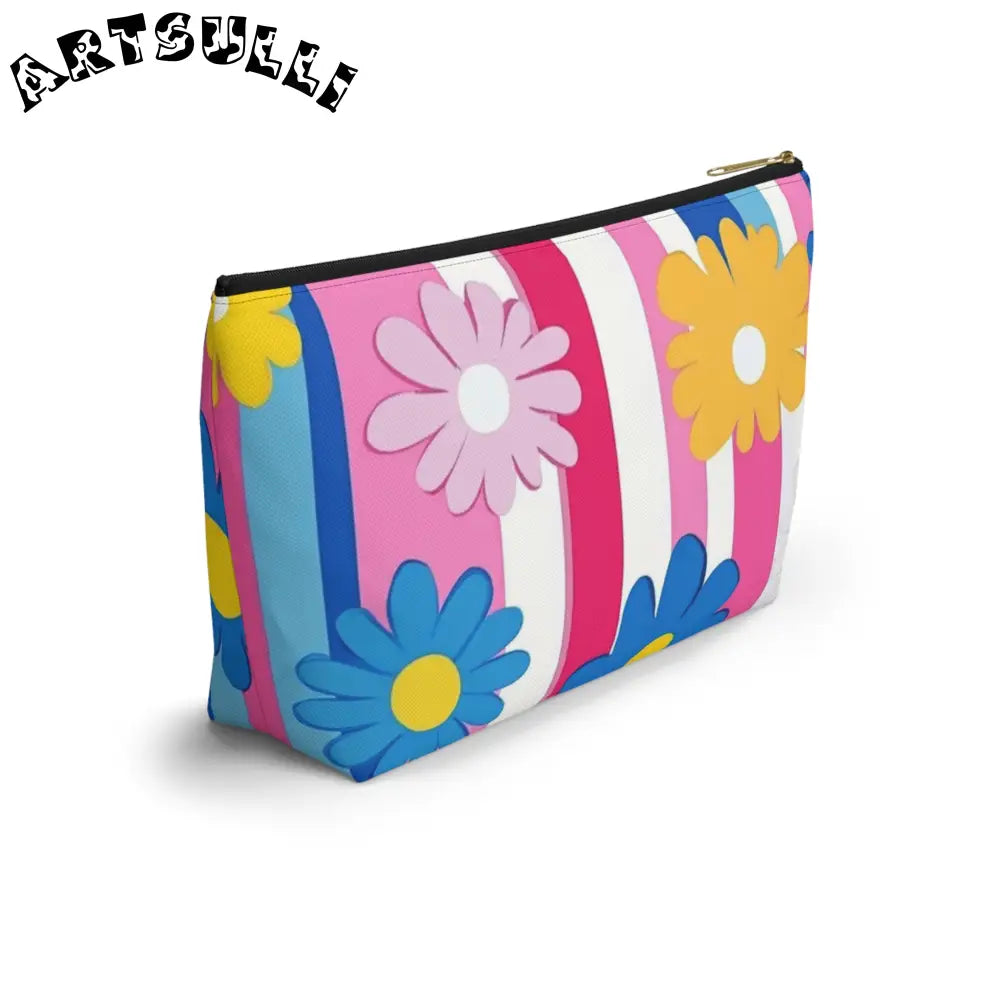 Flowers x Stripes T-Bottom Pouches, Artsulli - Art is Long, Life is Short, Bags, , , , , , , 