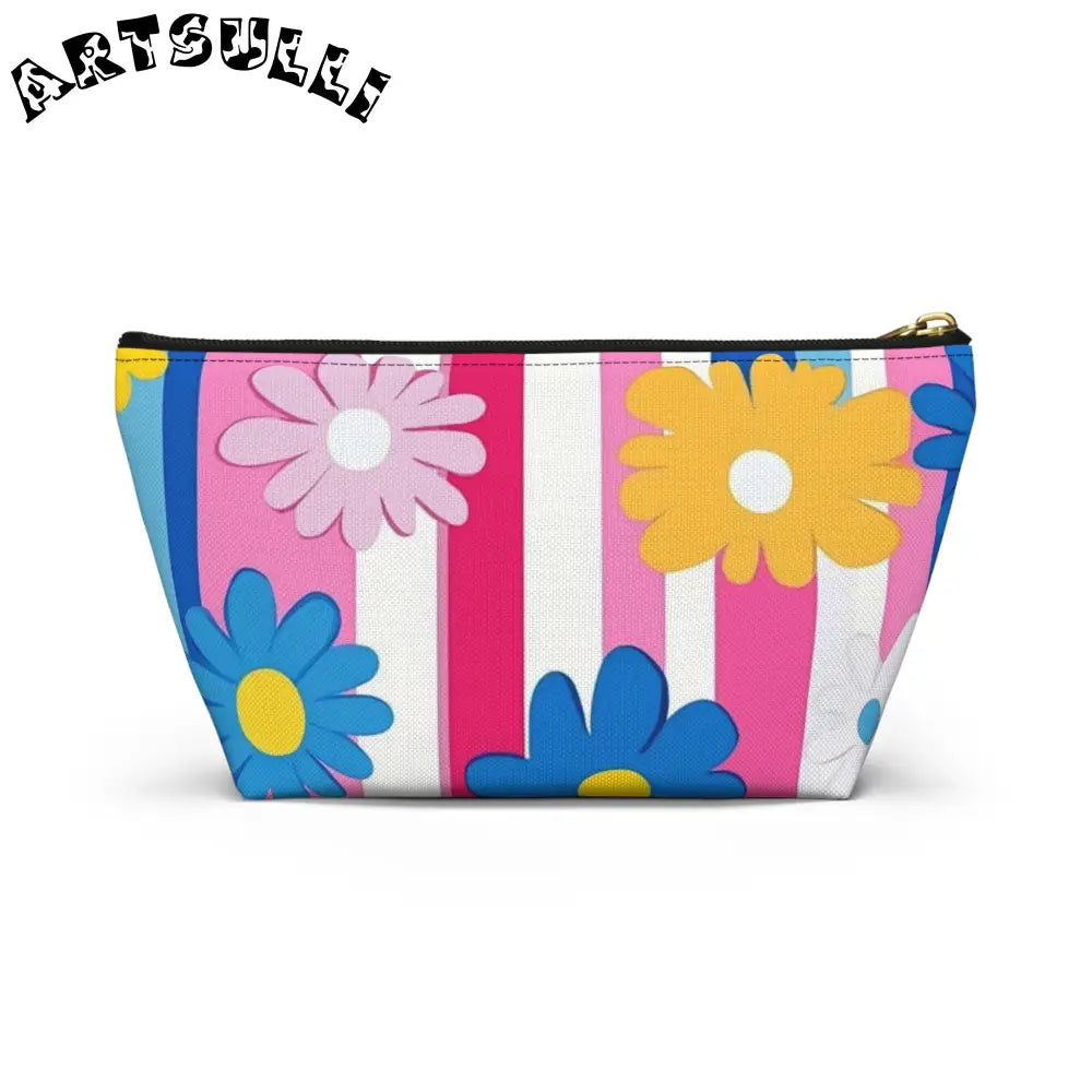 Flowers x Stripes T-Bottom Pouches, Artsulli - Art is Long, Life is Short, Bags, , , , , , , 
