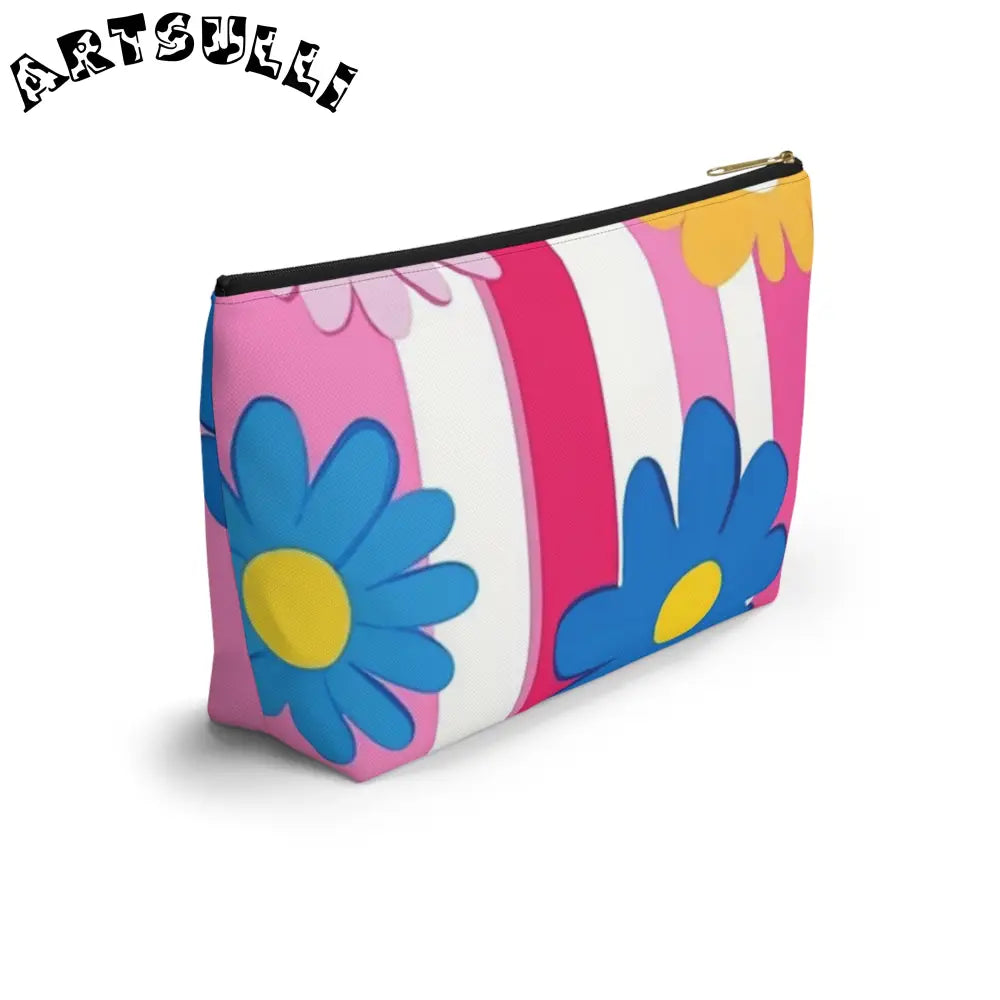 Flowers x Stripes T-Bottom Pouches, Artsulli - Art is Long, Life is Short, Bags, , , , , , , 