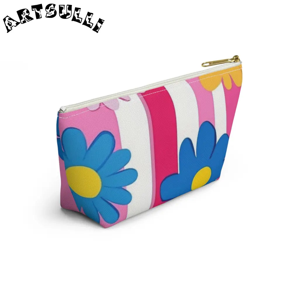 Flowers x Stripes T-Bottom Pouches, Artsulli - Art is Long, Life is Short, Bags, , , , , , , 