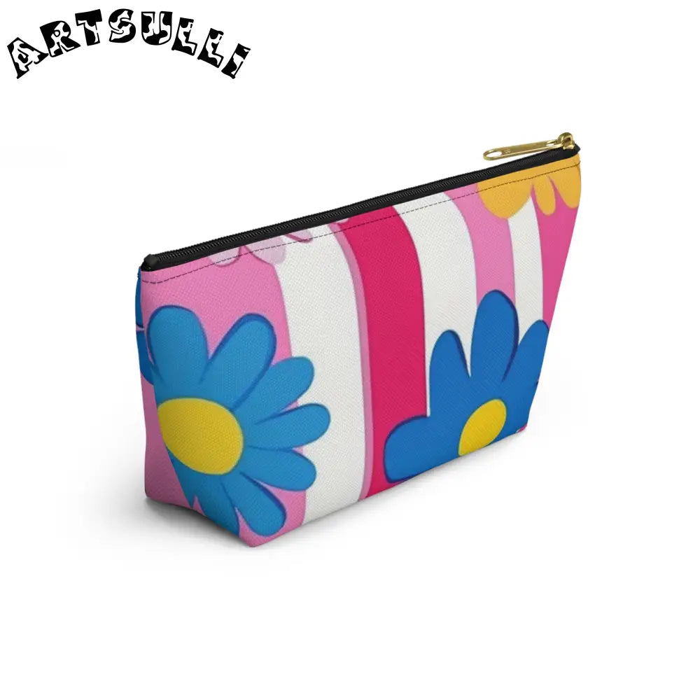 Flowers x Stripes T-Bottom Pouches, Artsulli - Art is Long, Life is Short, Bags, , , , , , , 