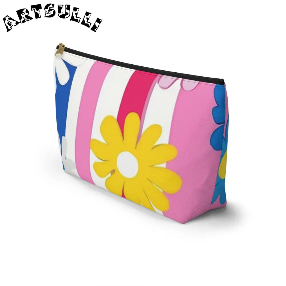 Flowers x Stripes T-Bottom Pouches, Artsulli - Art is Long, Life is Short, Bags, , , , , , , 