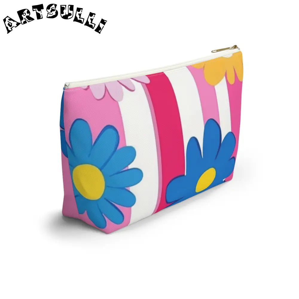 Flowers x Stripes T-Bottom Pouches, Artsulli - Art is Long, Life is Short, Bags, , , , , , , 