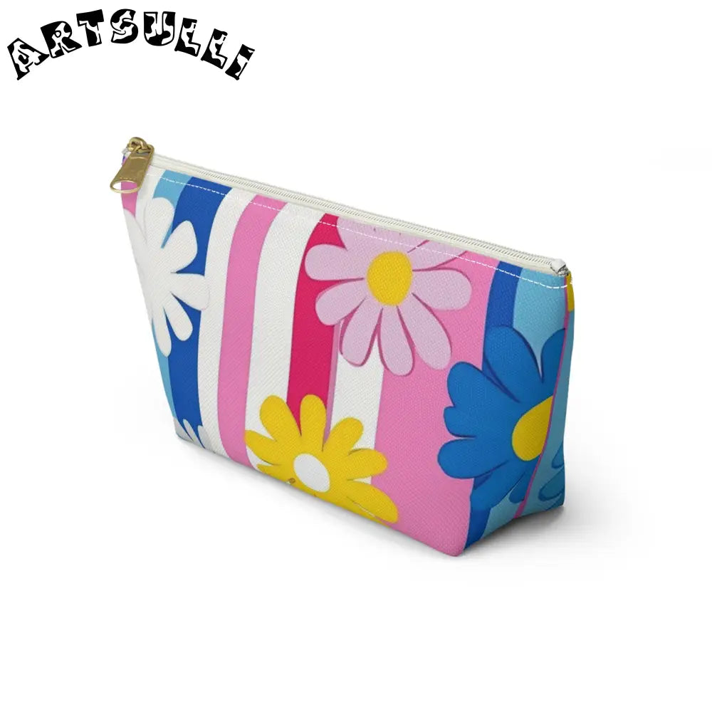 Flowers x Stripes T-Bottom Pouches, Artsulli - Art is Long, Life is Short, Bags, , , , , , , 