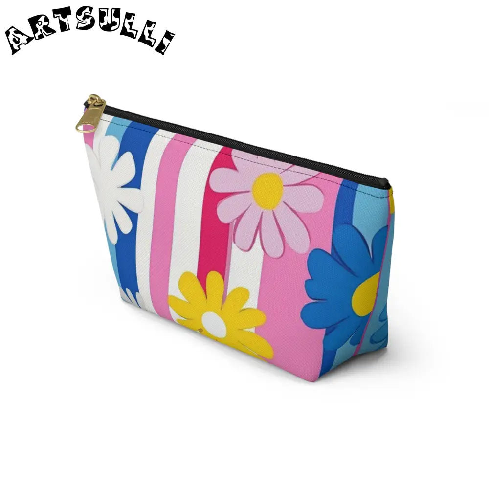 Flowers x Stripes T-Bottom Pouches, Artsulli - Art is Long, Life is Short, Bags, , , , , , , 