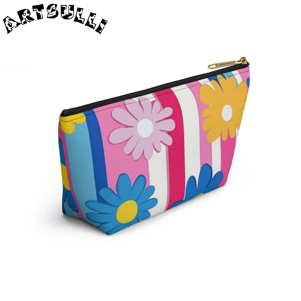 Flowers x Stripes T-Bottom Pouches, Artsulli - Art is Long, Life is Short, Bags, , , , , , , 