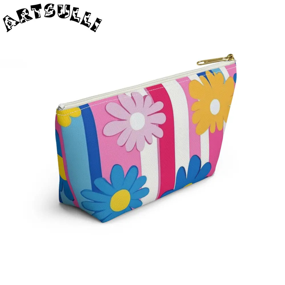 Flowers x Stripes T-Bottom Pouches, Artsulli - Art is Long, Life is Short, Bags, , , , , , , 