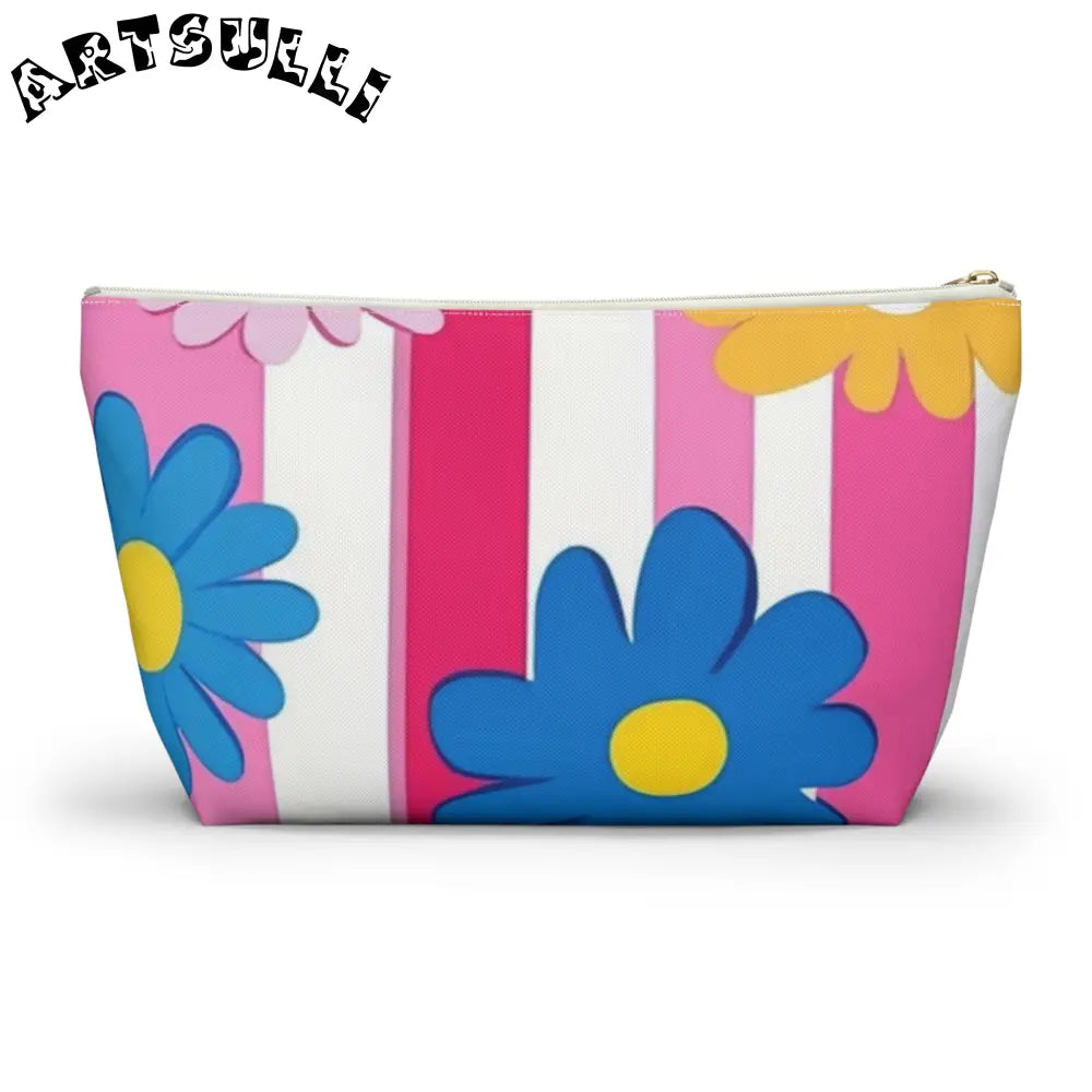 Flowers x Stripes T-Bottom Pouches, Artsulli - Art is Long, Life is Short, Bags, , , , , , , 