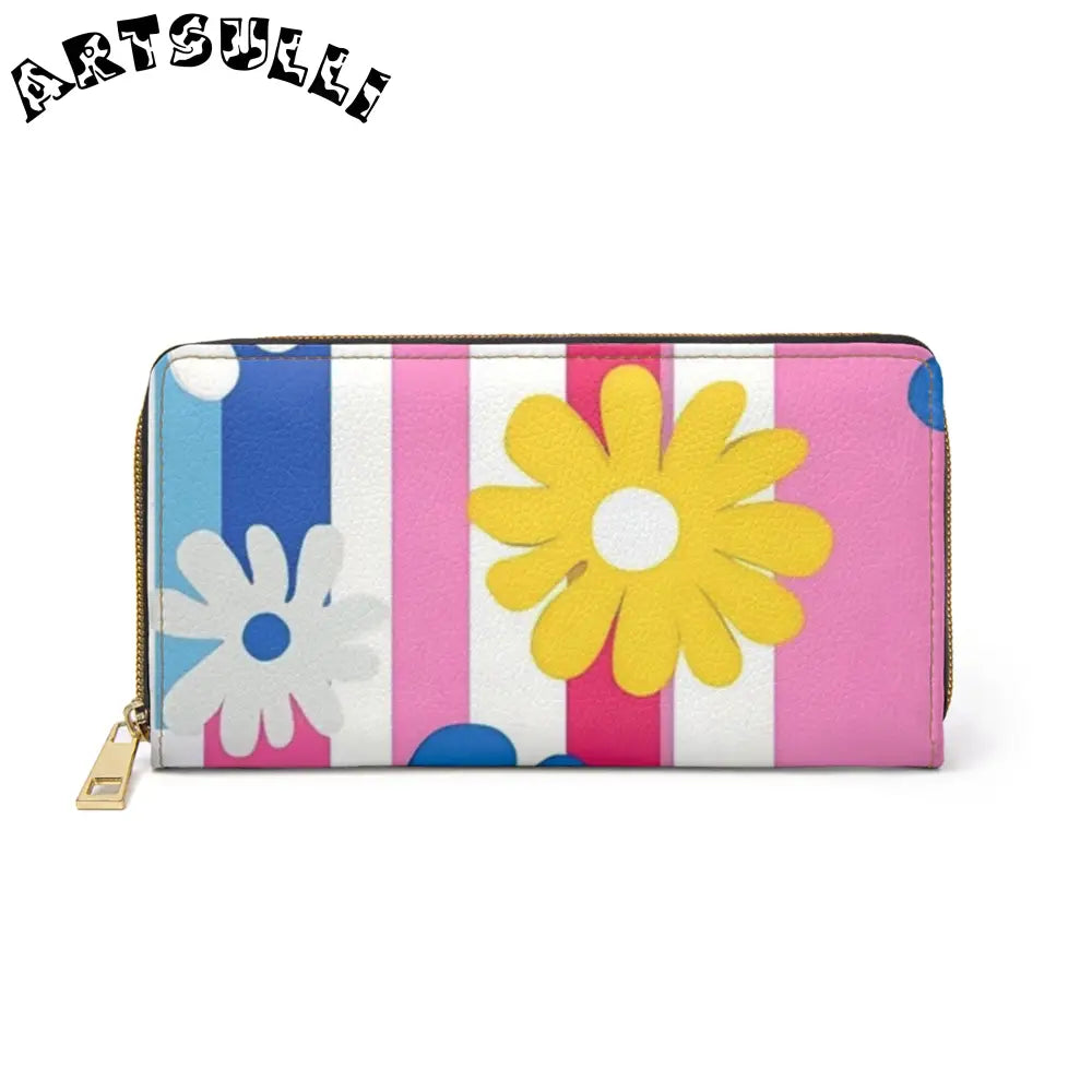 Flowers x Stripes Wallet for Credit Cards, Artsulli - Art is Long, Life is Short, Accessories, Size, One size, Color, White, , , 57704613587191